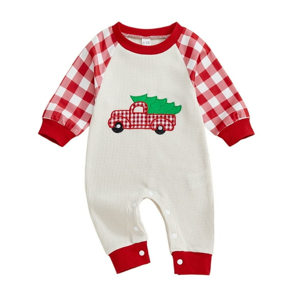 FYDUU Fall Baby Girl Clothes Halloween Plaid Bodysuit With Stripes Long Sleeve Romper Jumpsuit Cute Infant Fall Winter Outfits Clothes Fashion Clothes