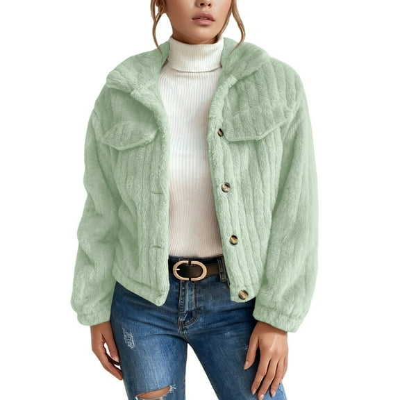 FYDUU Jacket Women Stand Collar Winter Warm Coat Soft Cropped Coat Casual Thickened Outerwear Fashion Fall Winter Jackets Casual Outerwear