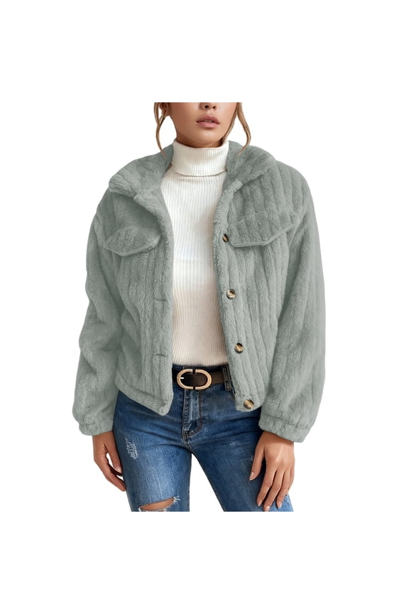 Jacket Women Stand Collar Winter Warm Coat Soft Cropped Coat Casual Thickened Outerwear Fashion Fall Winter Jackets Casual Outerwear