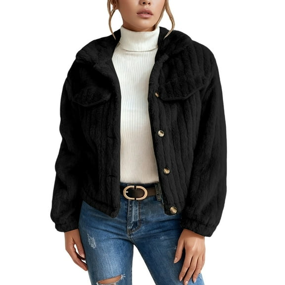 FYDUU Jacket Women Stand Collar Winter Warm Coat Soft Cropped Coat Casual Thickened Outerwear Fashion Fall Winter Jackets Coats Fashion Clothes