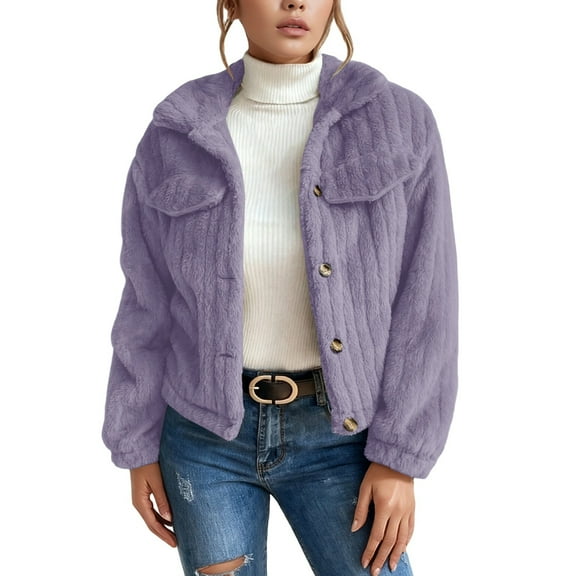 FYDUU Jacket Women Stand Collar Winter Warm Coat Soft Cropped Coat Casual Thickened Outerwear Fashion Fall Winter Jackets Daily Casual Jackets