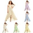 thumbnail image 1 of FYDUU Flower Girl Dress Girls Flutter Sleeve Floral Dresses Summer Ruffle Flowy Long Maxi Dress Elegant Party A-Line Sundress for Girls 5-6 Years, 1 of 4