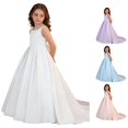thumbnail image 1 of FYDUU Flower Girl Dress Girls Formal Wedding Pageant Gown with Back Bowknot Sleeveless Dresses A-Line Birthday Party Dress 11 Years, 1 of 9
