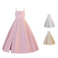 thumbnail image 1 of FYDUU Flower Girl Dress Solid Color Elegant Girls Spaghetti Strap Dresses Long Formal Wedding Pageant Sleeveless Party Gown for Kids 10-11 Years, 1 of 6