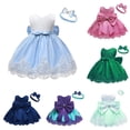 thumbnail image 1 of FYDUU Flower Girl Dresses Elegant Lace Dress for Baby Girls Princess Dresses Party Tutu Gown Solid Color Summer Casual Sundress 5-6 Years, 1 of 4