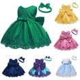 thumbnail image 1 of FYDUU Flower Girl Dresses Elegant Lace Dress for Baby Girls Princess Dresses Party Tutu Gown Solid Color Summer Casual Sundress 6-12 Months, 1 of 4