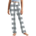 thumbnail image 1 of FYDUU Girl's Casual Pants Stylish Plaid Pants For Girls Soft Pajama Pants Fashionable Stretch Comfy Sleepwear Bottoms Trousers Everyday Wear 10-11 Years, 1 of 3
