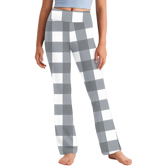 FYDUU Girl's Casual Pants Stylish Plaid Pants For Girls Soft Pajama Pants Fashionable Stretch Comfy Sleepwear Bottoms Trousers Everyday Wear 10-11 Years