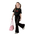 thumbnail image 1 of FYDUU Girls 2 Piece Outfit Cherry Print Short Sleeve T Shirt Tops and Flared Pants Two Piece Set Fashion Casual Back to School Clothes Casual Clothes, 1 of 5