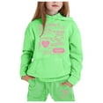thumbnail image 1 of FYDUU Girls 2 Piece Outfits Tracksuit Solid Color Hoodie Pullover Sweatshirt And Jogger Sweatpants Set Kids Athletic Sweatsuit Sets Fall Winter Clothes Cute School Clothes, 1 of 4