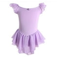thumbnail image 1 of FYDUU Girls Ballet Leotards with Skirt Ruffle Sleeve Ballet Dance Dress Solid Color Tutu Skirted Leotard Kids Toddler Gymnastic Dancewear Cute Party Dresses 3-4 Years, 1 of 5