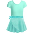 thumbnail image 1 of FYDUU Girls Ballet Leotards Toddler Short Sleeve Back Dance Dress Outfit With Removable Skirt Ballet Dance Set Kids Performance Clothes 4-5 Years, 1 of 3