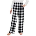 thumbnail image 1 of FYDUU Girls Boys Pajama Pants Plaid Pajamas Bottoms Children's Relaxed Pants Soft Comfortable Sleepwear Pants Home Wear With Pockets 10-11 Years, 1 of 3
