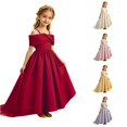 thumbnail image 1 of FYDUU Girls Bridesmaid Dresses Flower Girl Dress Formal Wedding Pageant Long Maxi Dress A-Line Birthday Party Gown Princess Dress 9-10 Years, 1 of 9