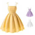 thumbnail image 1 of FYDUU Girls Dresses Summer Spaghetti Strap A-Line Swing Dress Tween Girl Party Dresses Solid Color Casual Midi Sundress Trendy Clothes 12-13 Years, 1 of 6