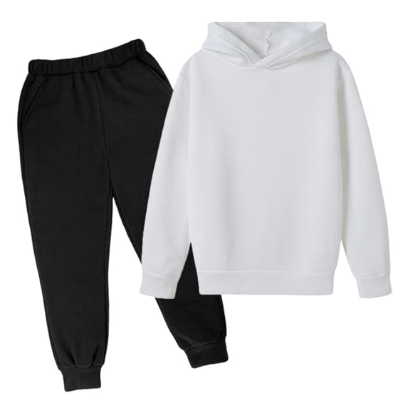 FYDUU Girls Fall Winter Outfit Kids Casual Tracksuit Solid Color Long Sleeve Hoodie Pullover Sweatshirt And Jogger Sweatpants 2Pcs Sweatsuit Set 3-4 Years