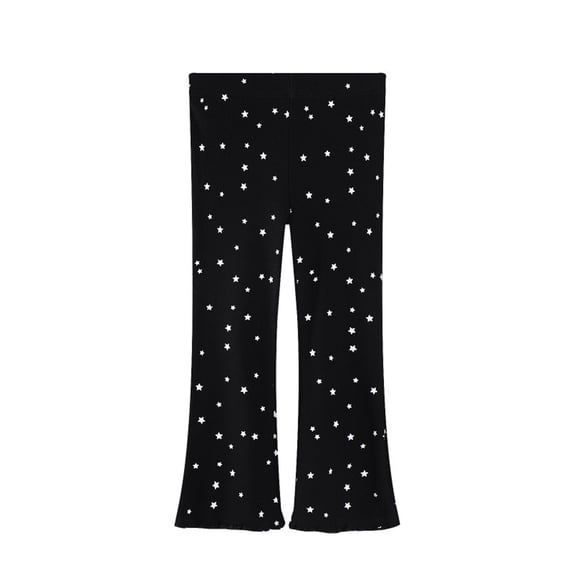 FYDUU Girls Leggings Flare Pants Toddler Girl's Pants Casual Bootcut Trousers Star Print Comfortable Stretchy Long Pants Kids Fall Fashion Trousers 6-7 Years