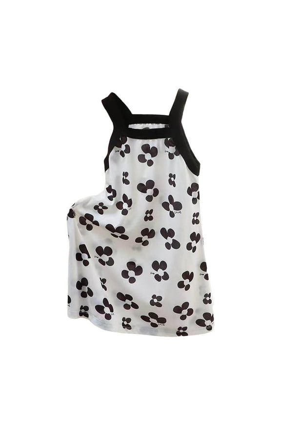 Girls Nightgowns Toddler Kids Fashion Cute Print Nightdress Sleeveless Casual Dress Sleepwear Soft Pajamas Dresses 18-24 Months
