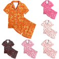 thumbnail image 1 of FYDUU Girls Pajamas Set Cute Print Short Sleeve Top and Shorts 2 Piece Sleepwear Loungewear for Kids Comfortable Nightwear Outfit 4-5 Years, 1 of 4