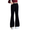 thumbnail image 1 of FYDUU Girls School Uniform Pants Girls Casual Flared Sweatpants Kids Soft Stretchy Joggers Pants Elastic Waist Comfortable Trousers 4-5 Years, 1 of 7