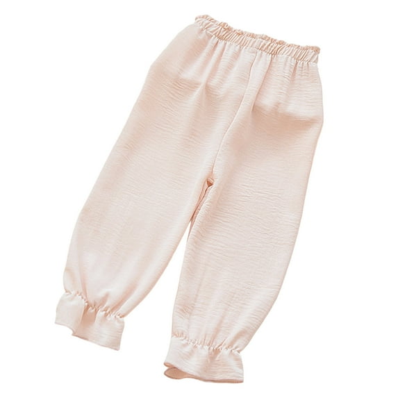 FYDUU Girls School Uniform Pants Girls Pants Toddler Casual Loose Fit Breathable Lightweight Trousers Comfortable School Basic Solid Color Pants 18-24 Months