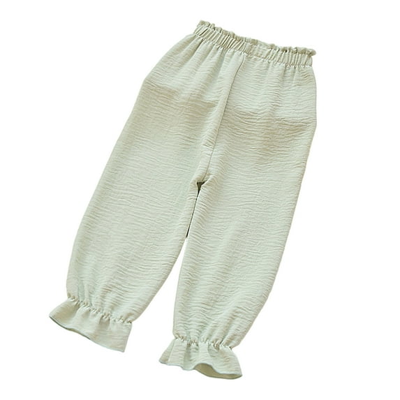 FYDUU Girls School Uniform Pants Girls Pants Toddler Casual Loose Fit Breathable Lightweight Trousers Comfortable School Basic Solid Color Pants 3-4 Years