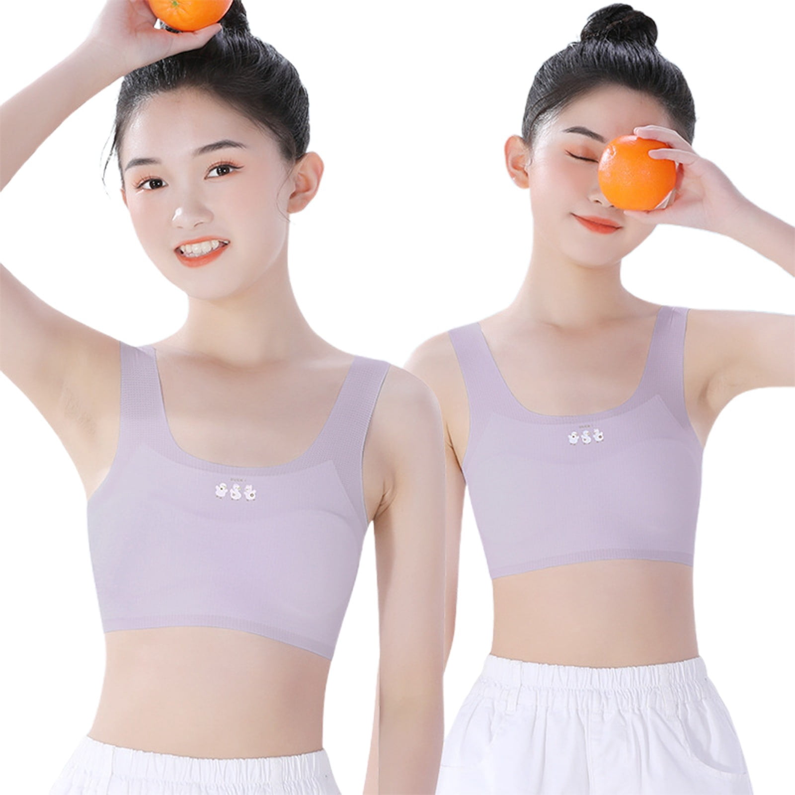 NewMIK-QUE Girls Seamless Training Bras Adjustable Straps Sports Bras 8-10,10-12,12-14