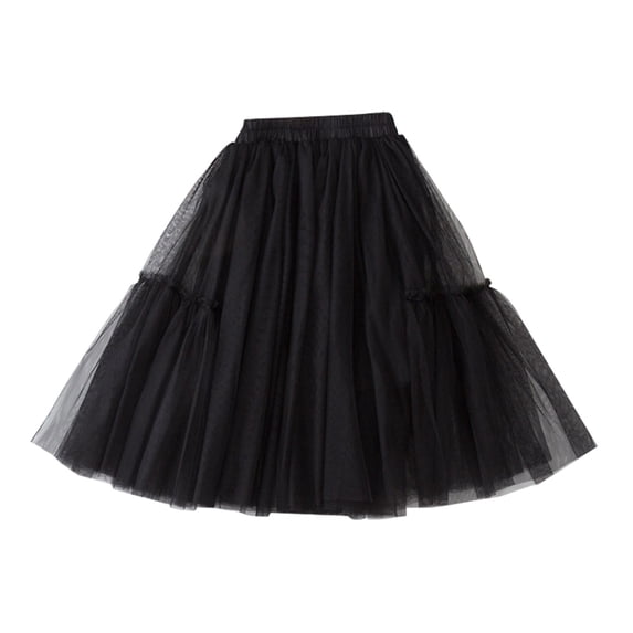 FYDUU Girls Tulle Skirt Little Girls Long Skirt Tiered Ruffle Mid-Length Skirts Solid Color Casual Skirts Soft Party Skirt Formal Party Skirt 3-4 Years