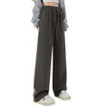 thumbnail image 1 of FYDUU Girls Wide Leg Pants Elastic Waist Flowy Casual Trousers Loose Fit Drawstring Baggy Sweatpants Sports Leisure Versatile Trousers 10-11 Years, 1 of 4