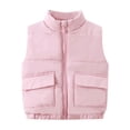thumbnail image 1 of FYDUU Girls Winter Vest Padded Quilted Sleeveless Jacket Warm Thickened Outerwear For Kids Toddler Sual Outfit Temperament Suit 1-2 Years, 1 of 4