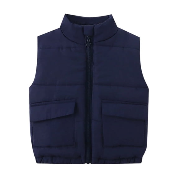 FYDUU Girls Winter Vest Padded Quilted Sleeveless Jacket Warm Thickened Outerwear For Kids Toddler Sual Outfit Vintage Halloween 2-3 Years