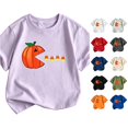 thumbnail image 1 of FYDUU Halloween T-Shirt for Boys Kids Halloween Shirts Cute Pumpkin Print Short Sleeve T Shirt Top Round Neck Tee Shirts Fashion Clothes 4-5 Years, 1 of 3