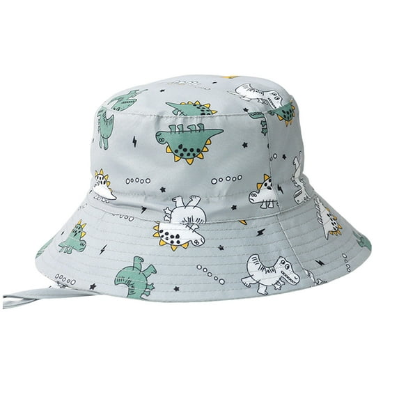 FYDUU Infant Baby Bucket Hat Cartoon Dinosaur Print Boys Sun Hat Wide Brim Outdoor Play Beach Hats For Boy Girl Casual Sports Wear 3-6 Months