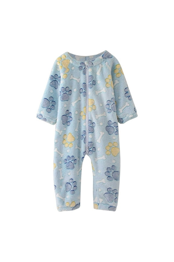 Baby Jumpsuits Toddler Girls Boys Winter Flannel Romper Long Sleeve Jumpsuit Onesie Pajamas Sleepwear Cartoon Warm Homewear Cute Baby Onesies 12-18 Months