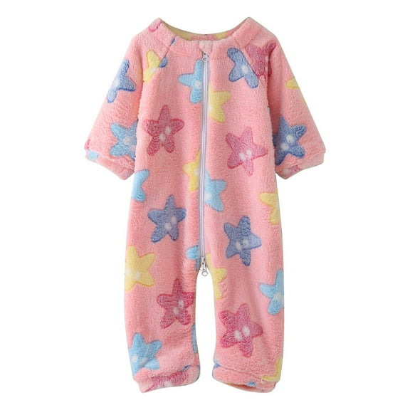 FYDUU Baby Jumpsuits Toddler Girls Boys Winter Flannel Romper Long Sleeve Jumpsuit Onesie Pajamas Sleepwear Cartoon Warm Homewear Soft Onesie Romper 18-24 Months