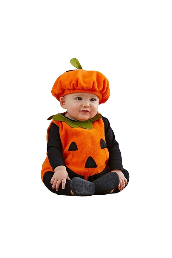 Baby Girls Boys Halloween Sleeveless Pumpkin Romper Onesies Bodysuits One-Pieces Hat Halloween Outfits School Clothes 6-12 Months