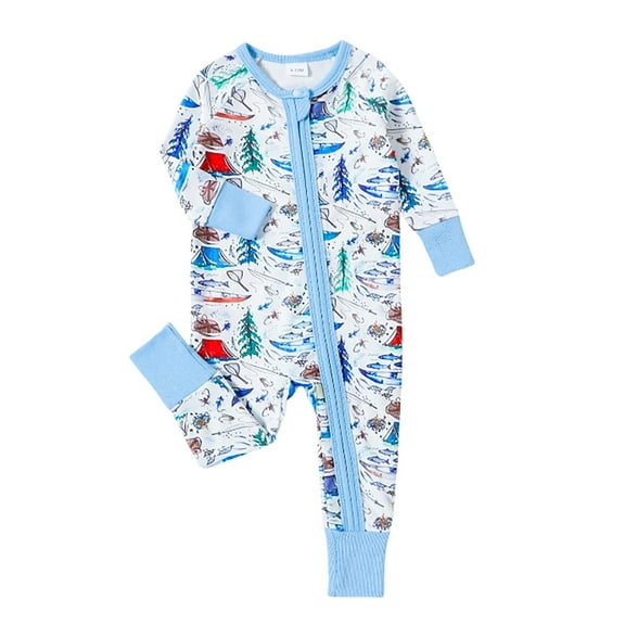 FYDUU Baby Boys Romper Jumpsuit Long Sleeve Comfortable Stylish Baby Onesies Bodysuits One-Pieces Crawling Sleeping Everyday Wear Soft Comfy Clothes 9-12 Months