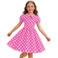 thumbnail image 1 of FYDUU Kids 1950S Dresses For Girls Collar Swing Party Dress Vintage 50S Polka Dot Dresses Elegant Summer Short Sleeve A-Line Sundress 10-11 Years, 1 of 4
