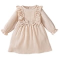 thumbnail image 1 of FYDUU Kids Baby Girl Dress Toddler Girls Long Sleeve Dresses Ruffle Solid Color Dress Kids Holiday Casual Sundress Fall Winter Clothes Stylish Comfort Dresses 3-4 Years, 1 of 7
