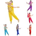 thumbnail image 1 of FYDUU Kids Belly Dance Outfit Girls Halloween Outfits Sleeveless Crop Top Pants Set Holiday Party Dance Performance Wear 11-12 Years, 1 of 4