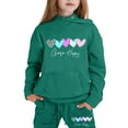 thumbnail image 1 of FYDUU Kids Boys Girls Athletic Sweatsuits Sets Long Sleeve Letter Print Lightweight Hoodie Sweatshirts And Jogger Sweatpants Set Children Outfits Casual Outfits, 1 of 7