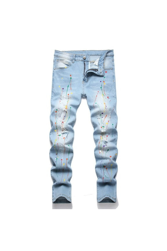 Kids Boys Jeans High Street Fashion Casual Long Pants For Kids Comfortable Stretch Denim Trousers Fall Autumn Comfy Versatile 14-16 Years