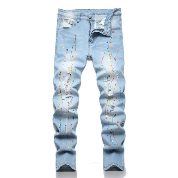 FYDUU Kids Boys Jeans High Street Fashion Casual Long Pants For Kids Comfortable Stretch Denim Trousers Fall Autumn Leisure Vintage 10-13 Years