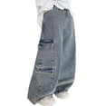 thumbnail image 1 of FYDUU Kids Boys Jeans For Kids Comfortable Stretch Denim Pants Casual Loose Fit Trousers For Boys Autumn Winter School Outdoor Daily Wear Leisure Versatile 11-12 Years, 1 of 9