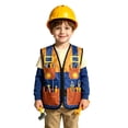 thumbnail image 1 of FYDUU Kids Construction Worker Costume Set for Boys Halloween Engineer Outfit Sleeveless Vest with Accessories Festive Party Dress Up Outfits, 1 of 5