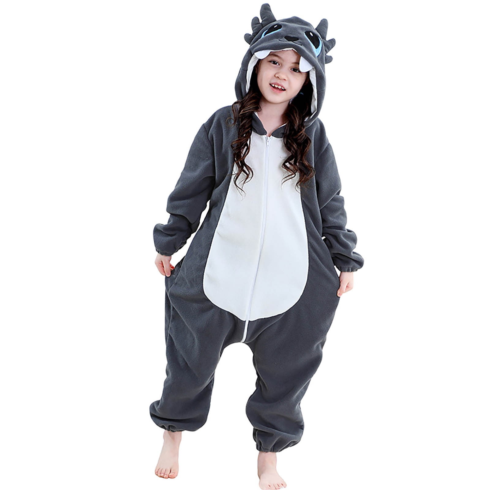 FYDUU Kids Jumpsuits Christmas Onesie Matching Family Outfit Zipper Long Sleeve Pajamas Soft Flannel Hooded Rompers One Piece Outfit 11-12 Years