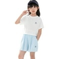thumbnail image 1 of FYDUU Kids Girls' Clothing Set Summer Casual Training Suit For Girls Comfortable Loose Top And Skirt Pants Quick Drying Sportswear Set School Clothes 14-15 Years, 1 of 3