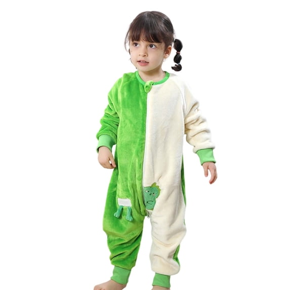 FYDUU Kids Onesie Pajamas Autumn Winter Flannel Sleeping Bag Boys Girls Pajamas Cute Print Long Sleeve Zipper Wearable Sleeping Sack Fall Warm Clothes