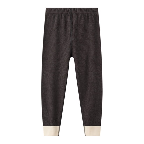 FYDUU Kids Pants Leggings Unisex Boys Girls Winter Thermal Waffle Bottom Solid Color Ribbed Pants Long Johns Base Layer Pant Sleepwear 4-5 Years