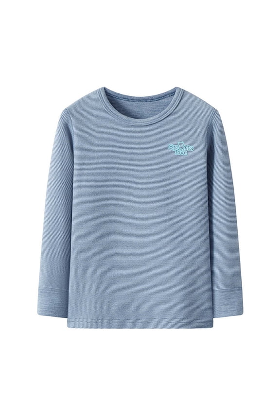 Kids Thermal Underwear Boys Girls Winter Thermal Top Soft Pajama Tops Cozy Long Sleeve Thermal Shirts Solid Color Kids Warm Pullover Fall Warm Clothes